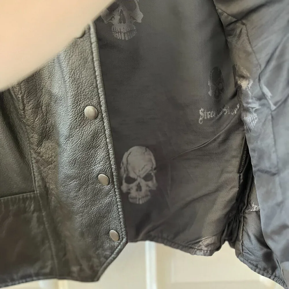 Street & Steel Unisex Moto Motorcycle Mob-Wife V-Neck Vest Sz XL